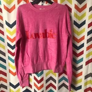 Daydream Nation Pink Red Lovable Couch Chaser Long Sleeve Sweatshirt Size XS